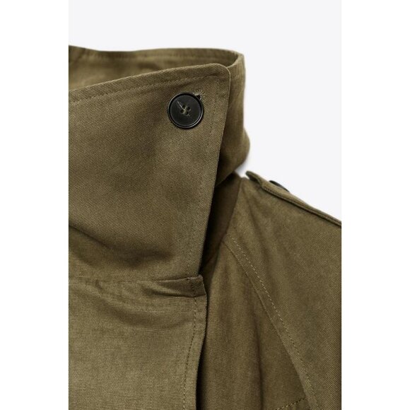 ZARA BELTED COTTON TRENCH COAT - Picture 9 of 9